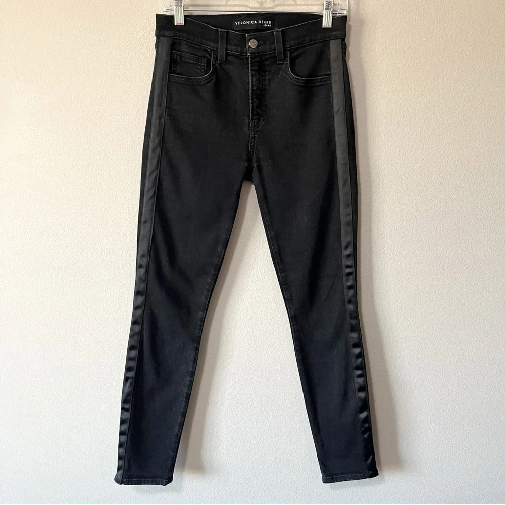Veronica Beard Jeans Emma Skinny Mid Rise Onyx Black Size 28